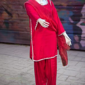 Red silk beautiful dress